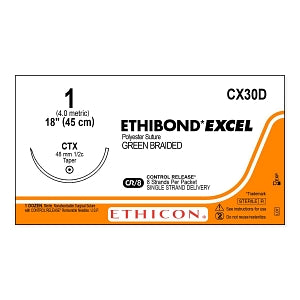 Ethicon Ethibond-Excel Sutures - SUTURE, ETHIBOND-EXCEL, GRN, 1, 8-18, CTX, VA - CX30D