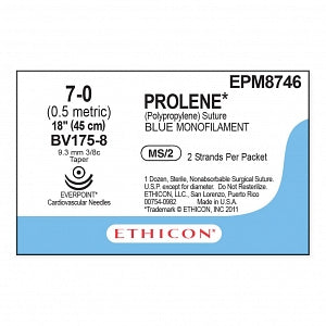 Ethicon Prolene Blue Needled Sutures - SUTURE, PROLENE, 7-0 BLU MONO, VA - EPM8746