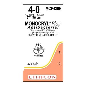 Ethicon Monocryl Plus Undyed Poliglecaprone 25 Sutures - SUTURE, MONOCRYL PLUS UD 40 27 PS2, VA - MCP426H