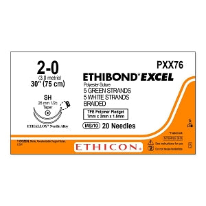 Ethicon Ethibond-Excel Sutures - SUTURE, ETHIBOND-EXCEL, G / W, 2/0, 10-30, VA - PXX76