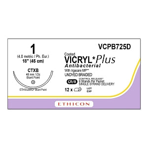 Ethicon Vicryl Plus Sutures - SUTURE, VICRYL PLUS VL BR 1, 818, VA - VCPB725D