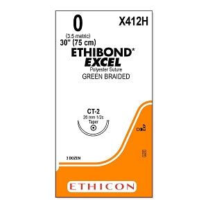 Ethicon Ethibond-Excel Sutures - SUTURE, ETHIBOND-EXCEL, GREEN, 0, 30, CT-2, VA - X412H