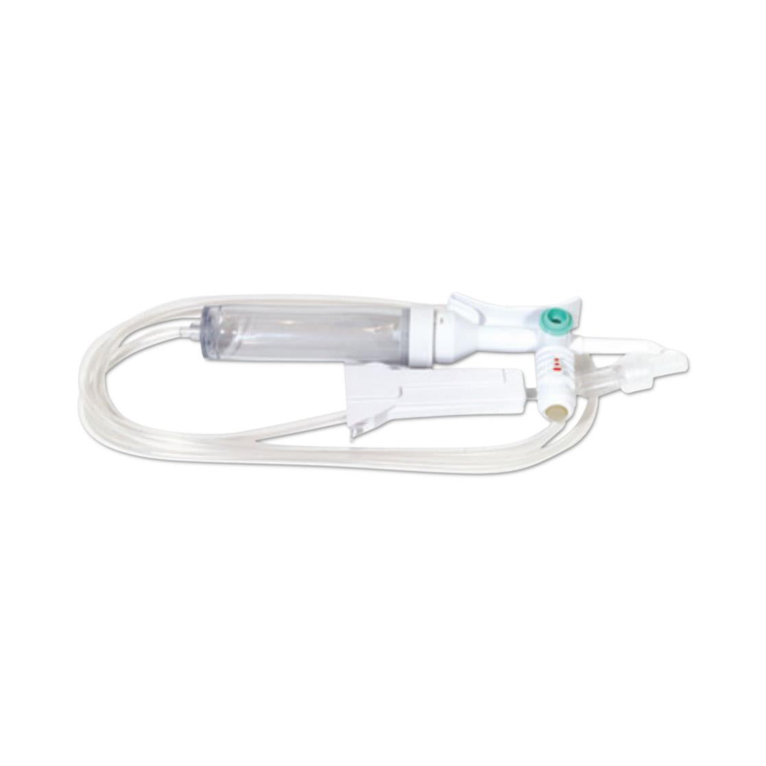 Equashield Spike Adapters - Secondary Tubing Set with EQUASHIELD Spike Adapter, 20 drops / mL Drip Chamber, Regulating Clamp, Male Luer Lock with Vented Cap, 45
