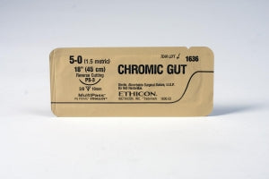 Ethicon Precision Point Chromic Gut Absorbable Suture - Brown Absorbable Chromic Gut 2-0 PS-2 27" Suture - 1621H