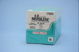 Ethicon Sabreloc Spatula Mersilene Nonabsorbable Suture - Mersilene Suture, 18", Green, S-24 Needle, Size 4/0 - 1762G