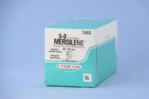 Ethicon Sabreloc Spatula Mersilene Nonabsorbable Suture - Mersilene Suture, 18", White, RD-1 Needle, Size 5/0 - 746G