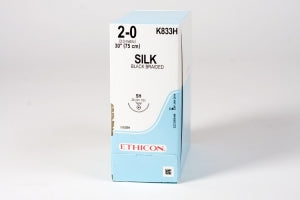 Ethicon Tapercut Perma-Hand Non-Absorbable Sutures - Perma-Hand Suture, Black, Size 6/0, 12", CC-1 Needle - 7729G