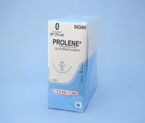 Ethicon Prolene Sutures with Hemo-Seal - PROLENE Polypropylene Monofilament Suture, Blue, CT Needle, Size 0, 30" - 8434H