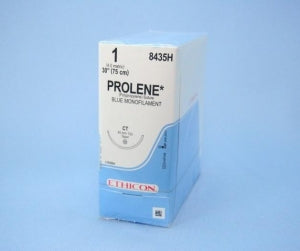 Ethicon Prolene Sutures with Hemo-Seal - PROLENE Polypropylene Monofilament Suture, Blue, CT Needle, Size 1, 30" - 8435H