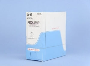 Ethicon Prolene Sutures with Hemo-Seal - PROLENE Polypropylene Monofilament Suture, Blue, Double-Armed, RB-2 Needle, Size 5-0, 24" - 8554H