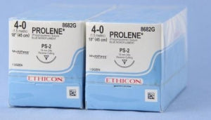 Ethicon Precision Point Prolene Nonabsorbable Sutures - Blue Single Armed Nonabsorbable Monofilament Prolene 4-0 PS-2 18" Suture - 8682G