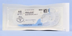 Ethicon Precision-Point, Reverse-Cutting Prolene Sutures - Blue Prolene 4-0 FS-2 18" Suture - 8683G