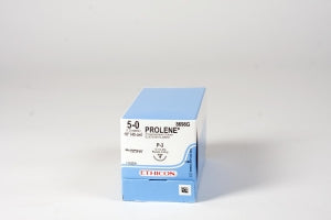 Ethicon Precision Point Prolene Nonabsorbable Sutures - Blue Nonabsorbable Prolene 5-0 P-3 18" Suture - 8698G