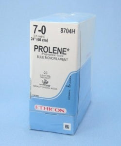 Ethicon Tapercut Prolene Non-Absorbable Sutures - SUTURE, PROLENE, MONO, BLUE, 7/0, 30", CC - 8704H