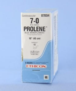 Ethicon Tapercut Prolene Non-Absorbable Sutures - SUTURE, PROLENE, MONO, BLUE, 7/0, 18", CC - 8705H