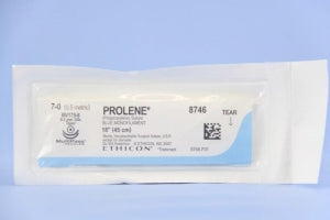 Ethicon Prolene Sutures with Hemo-Seal - PROLENE Polypropylene Monofilament Suture, Blue, Double-Armed, BV175-8 Needle, Size 7-0, 18" - 8746H