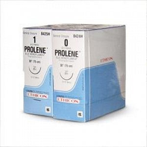 Ethicon Prolene Sutures - Prolene Monofilament Suture, Blue, Size 7-0, 30", BV175-8 Needle - 8755H