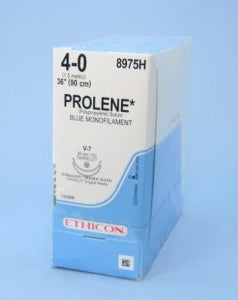 Ethicon Tapercut Prolene Non-Absorbable Sutures - SUTURE, PROLENE, MONO, BLUE, 4/0, 36", V-7 - 8975H