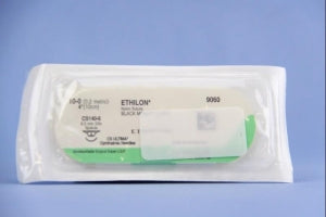 Ethicon Ultima Spatula Ethilon Sutures - Ethilon Monofilament Suture, Black, 4", Size 10/0, CS140-6 - 9060G