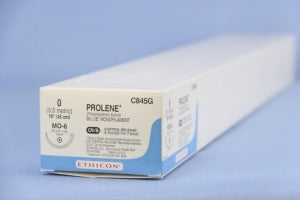 Ethicon Prolene Sutures with Hemo-Seal - PROLENE Polypropylene Monofilament Suture, Black, MO-6 Needle, Size 0, 8"-18" - C845G