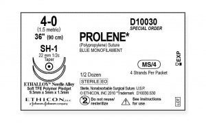 Ethicon Prolene Polypropylene Sutures - Prolene Polypropylene Suture, D-Special, Mono, 4-0, 36" - D10030