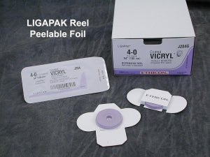 Ethicon Coated Vicryl Sutures - Coated VICRYL Absorbable Suture, Undyed Braided, TF Needle, Size 6/0, 27" SA - D5890