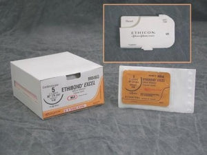 Ethicon Ethibond-Excel Sutures - Ethibond Excel Suture, White Braided, D-Special, Size 2, 30", Single Arm, OS-4 Needle - D6798