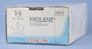 Ethicon Prolene Mono Sutures - Prolene Mono Suture, MH, Size 3-0, Blue - D6873