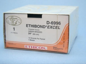 Ethicon Ethibond-Excel Sutures - Ethibond Excel Suture, Green, Size 1-0, 24", No Needle - D6996