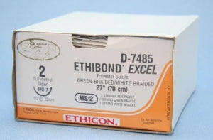 Ethicon Ethibond-Excel Sutures - Ethibond Excel Suture, Green, Size 2, 2" x 27", Single Arm, MO-7 Needle - D7485