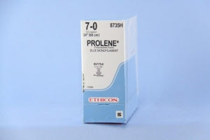 Ethicon Prolene Polypropylene Blue Mono Sutures - Prolene Suture, Blue, 24", Size 7-0 - EP8735H