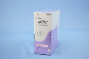 Ethicon Taper Point Vicryl Synthetic Absorbable Sutures - Undyed Coated Vicryl 1 CT-1 27" Suture - J261H