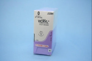 Ethicon Taper Point Vicryl Synthetic Absorbable Sutures - Violet Coated Vicryl 0 CT-3 27" Suture - J329H