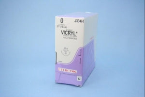 Ethicon Taper Point Vicryl Synthetic Absorbable Sutures - Violet Coated Vicryl 0 CT-2 27" Suture - J334H