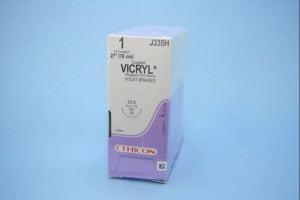 Ethicon Taper Point Vicryl Synthetic Absorbable Sutures - Violet Coated Vicryl 1 CT-2 27" Suture - J335H