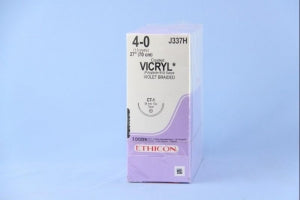 Ethicon Taper Point Vicryl Synthetic Absorbable Sutures - Violet Coated Vicryl 4-0 CT-1 27" Suture - J337H