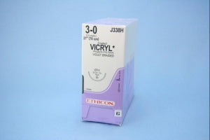 Ethicon Taper Point Vicryl Synthetic Absorbable Sutures - Violet Coated Vicryl 3-0 CT-1 27" Suture - J338H