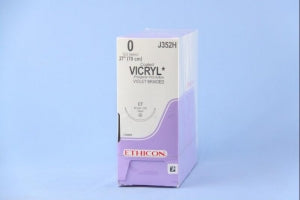 Ethicon Taper Point Vicryl Synthetic Absorbable Sutures - Violet Coated Vicryl 0 CT 27" Suture - J352H