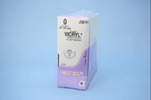 Ethicon Taper Point Vicryl Synthetic Absorbable Sutures - Violet Coated Vicryl 0 UR-4 27" Suture - J381H