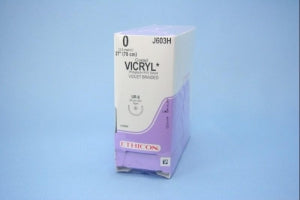 Ethicon Taper Point Vicryl Synthetic Absorbable Sutures - Violet Coated Vicryl 0 UR-6 27" Suture - J603H