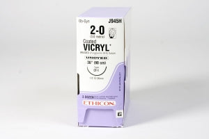 Ethicon Taper Point Vicryl Synthetic Absorbable Sutures - Undyed Coated Vicryl 2-0 CT-1 Taper 36" Suture - J945H