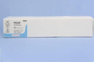 Ethicon Prolene Sutures with Hemo-Seal - PROLENE Polypropylene Monofilament Suture, Blue, BV-1 Needle, Double-Armed Visi-Black, Size 6-0, 4"-24" - M8305