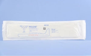 Ethicon Prolene Sutures with Hemo-Seal - PROLENE Polypropylene Monofilament Suture, Blue, BV-1 Needle, Double-Armed, Size 6-0, 4"-30" - M8709