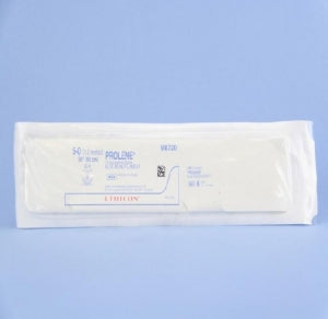 Ethicon Prolene Sutures with Hemo-Seal - PROLENE Polypropylene Monofilament Suture, Blue, C-1 Needle, Double-Armed, Size 5-0, 4"-36" - M8720