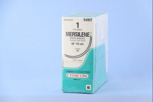 Ethicon Reverse Cutting Mersilene Nonabsorbable Sutures - Mersilene Suture, 30", Green, LR Needle, Size 1 - R495T