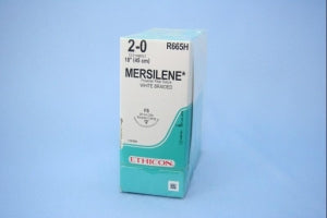 Ethicon Reverse Cutting Mersilene Nonabsorbable Sutures - Mersilene Suture, 18", White, FS Needle, Size 2/0 - R665H