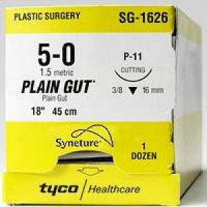 Ethicon Plain Gut Surgical Sutures - Surgical Gut Suture, Plain, Tie, G-206, Size 1/0, 54" - S105H