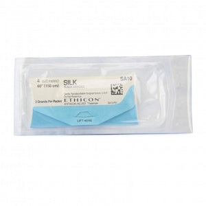 Ethicon Perma-Hand Silk Sutures - Perma-Hand Suture, Black Braided, Size 4, 2 x 60" - SA10G