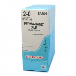 Ethicon Perma-Hand Silk Sutures - Perma-Hand Suture, Black Braided, Size 2-0, 17 x 18" - SA65H