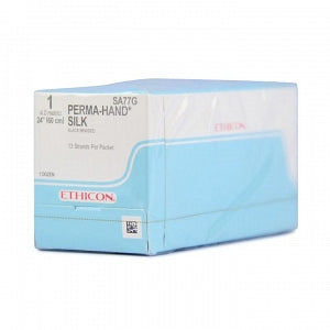 Ethicon Perma-Hand Silk Sutures - Perma-Hand Suture, Black Braided, Size 1, 13 x 24" - SA77G